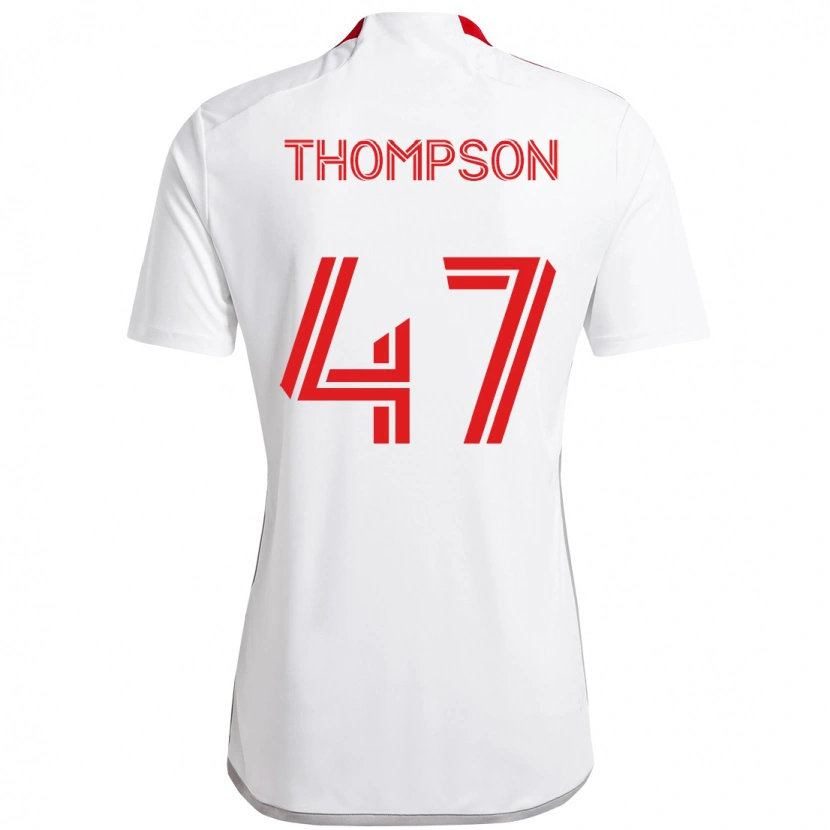 Danxen Barn Kosi Thompson #47 Vit Röd Bortatröja Matchtröjor 2025/26 Tröjor T-Tröja