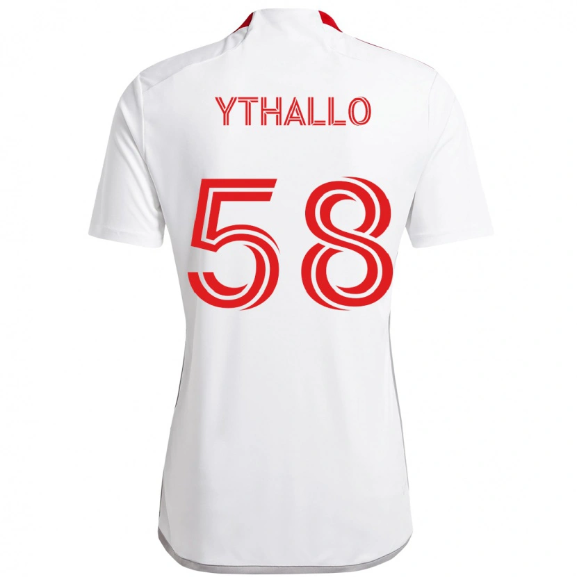Danxen Barn Ythallo #58 Vit Röd Bortatröja Matchtröjor 2025/26 Tröjor T-Tröja