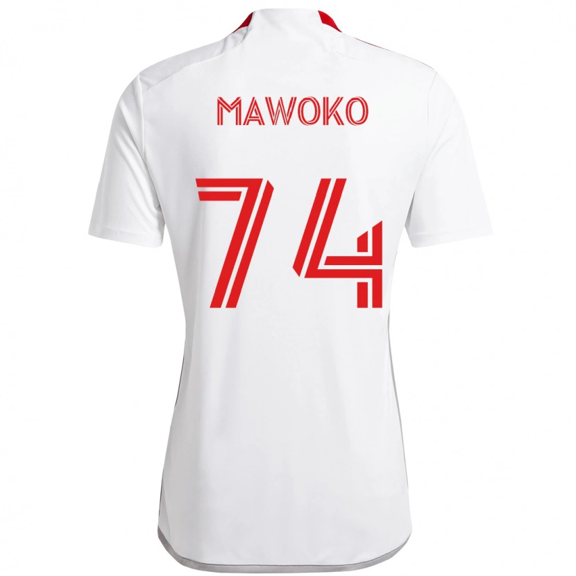 Danxen Barn Kundai Mawoko #74 Vit Röd Bortatröja Matchtröjor 2025/26 Tröjor T-Tröja