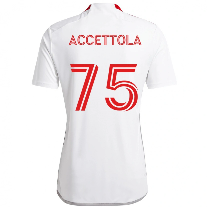 Danxen Barn Luca Accettola #75 Vit Röd Bortatröja Matchtröjor 2025/26 Tröjor T-Tröja