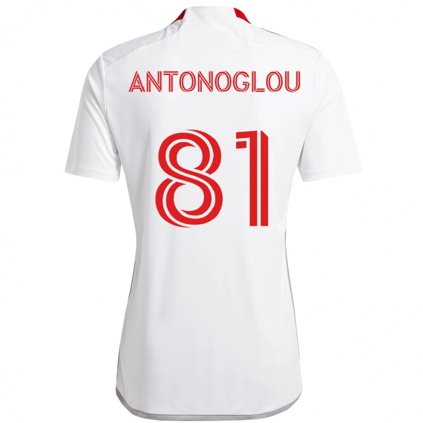 Danxen Barn Themi Antonoglou #81 Vit Röd Bortatröja Matchtröjor 2025/26 Tröjor T-Tröja