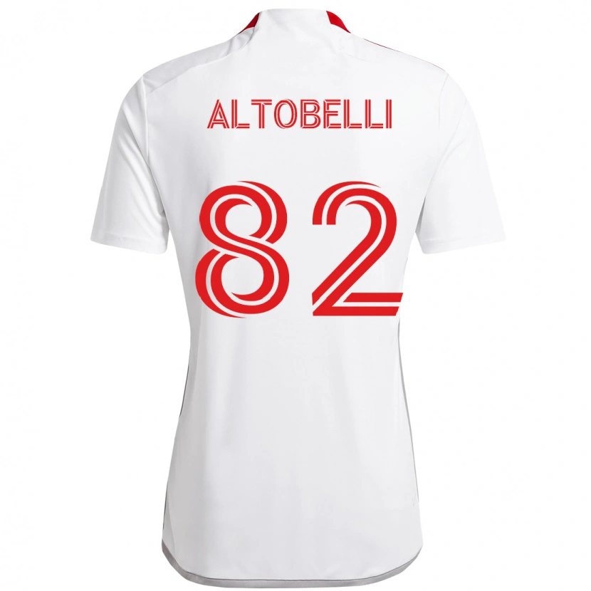 Danxen Barn Julian Altobelli #82 Vit Röd Bortatröja Matchtröjor 2025/26 Tröjor T-Tröja