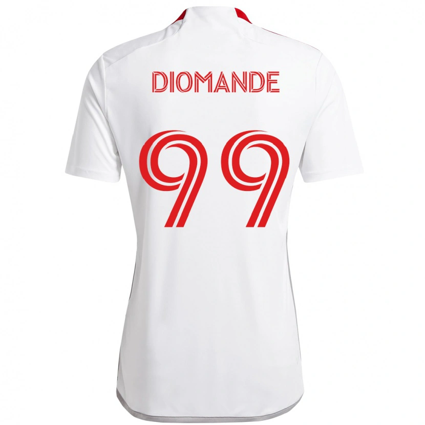 Danxen Barn Adama Diomande #99 Vit Röd Bortatröja Matchtröjor 2025/26 Tröjor T-Tröja