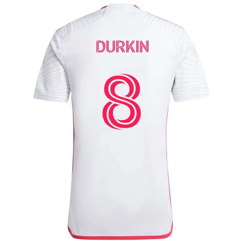 Danxen Barn Chris Durkin #8 Vit Magenta Bortatröja Matchtröjor 2025/26 Tröjor T-Tröja