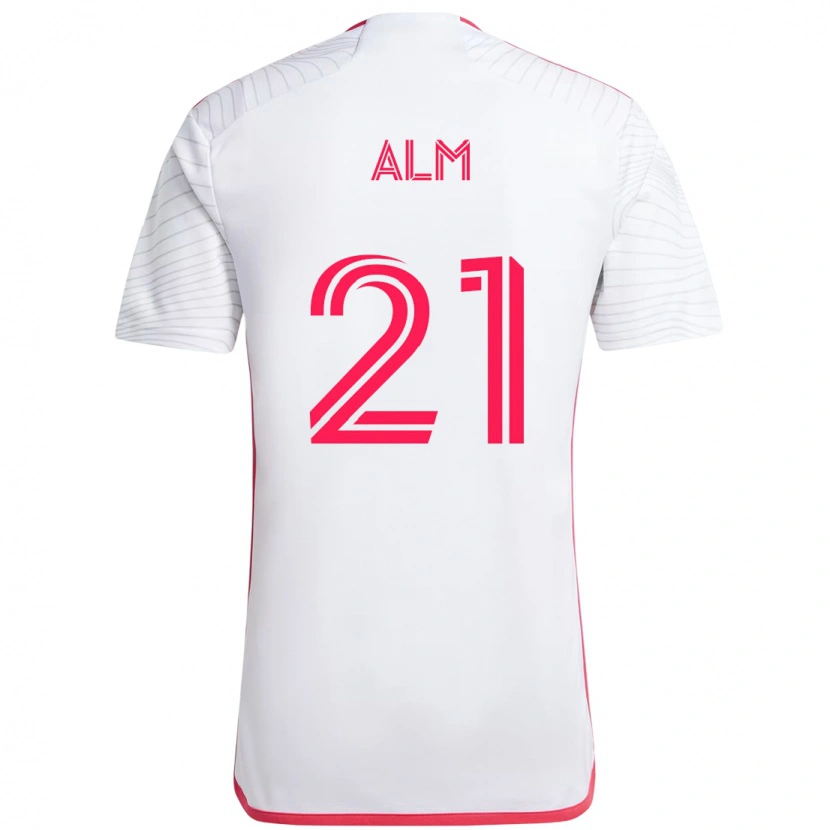 Danxen Barn Rasmus Alm #21 Vit Magenta Bortatröja Matchtröjor 2025/26 Tröjor T-Tröja