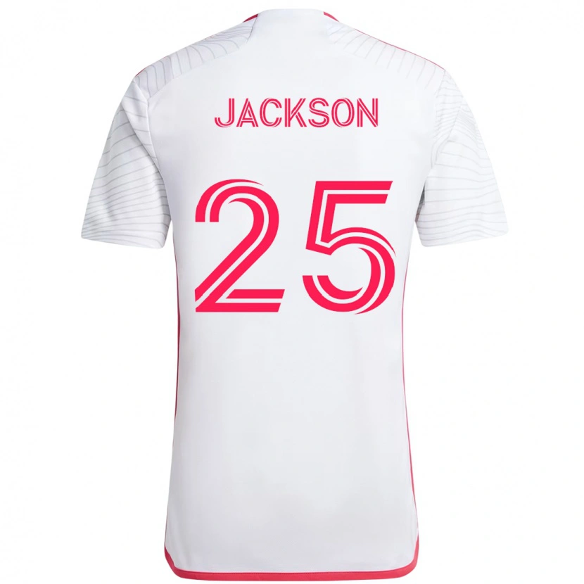 Danxen Barn Aziel Jackson #25 Vit Magenta Bortatröja Matchtröjor 2025/26 Tröjor T-Tröja
