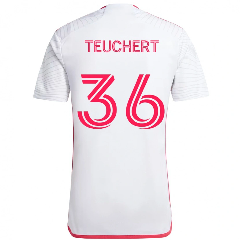 Danxen Barn Cedric Teuchert #36 Vit Magenta Bortatröja Matchtröjor 2025/26 Tröjor T-Tröja
