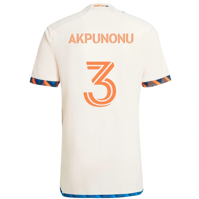 Danxen Barn Joey Akpunonu #3 Vit Blå Orange Bortatröja Matchtröjor 2025/26 Tröjor T-Tröja