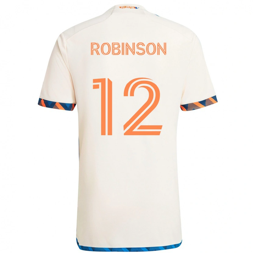 Danxen Barn Miles Robinson #12 Vit Blå Orange Bortatröja Matchtröjor 2025/26 Tröjor T-Tröja