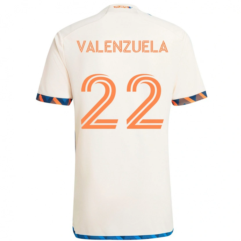 Danxen Barn Gerardo Valenzuela #22 Vit Blå Orange Bortatröja Matchtröjor 2025/26 Tröjor T-Tröja