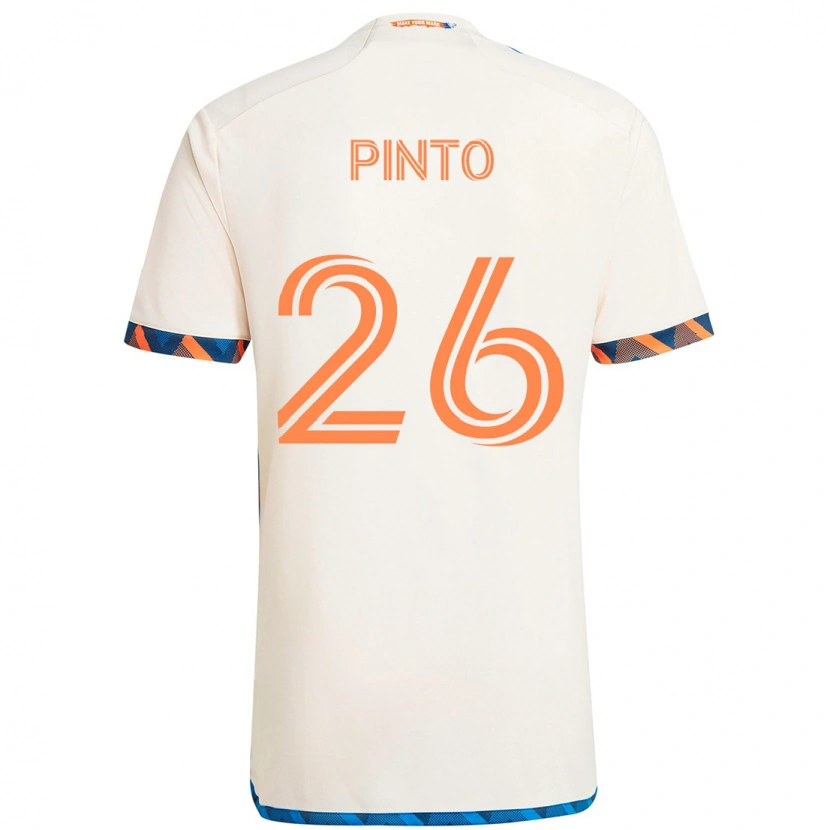 Danxen Barn Malik Pinto #26 Vit Blå Orange Bortatröja Matchtröjor 2025/26 Tröjor T-Tröja
