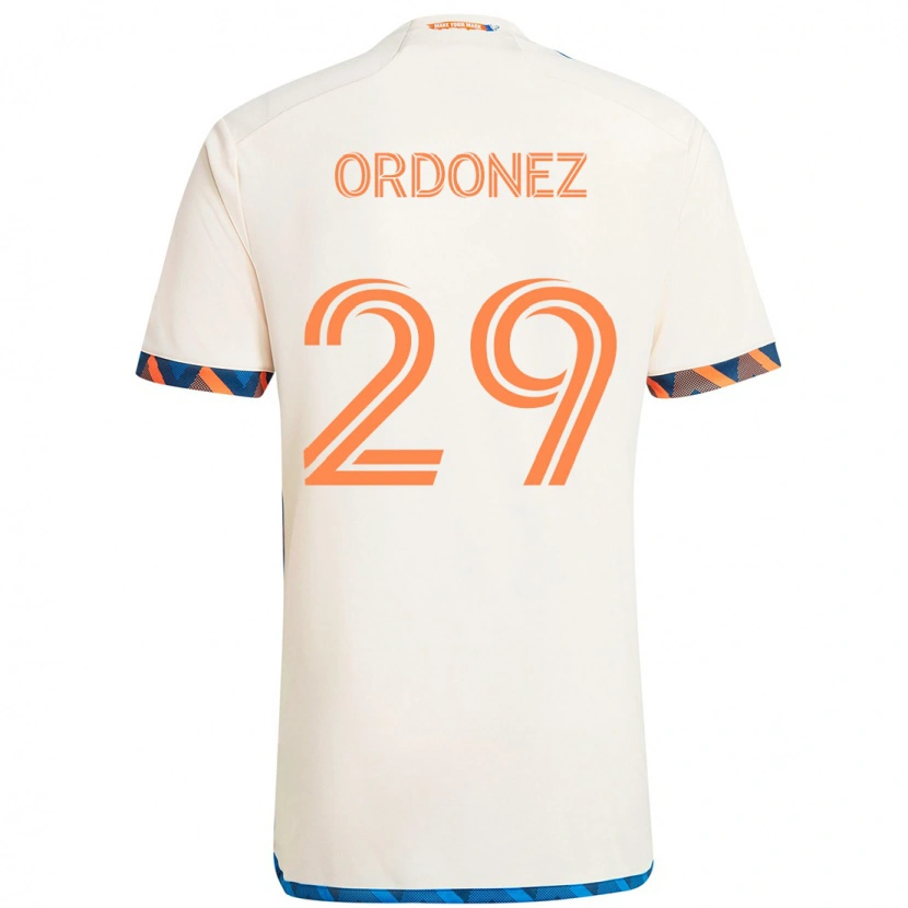 Danxen Barn Arquímides Ordóñez #29 Vit Blå Orange Bortatröja Matchtröjor 2025/26 Tröjor T-Tröja
