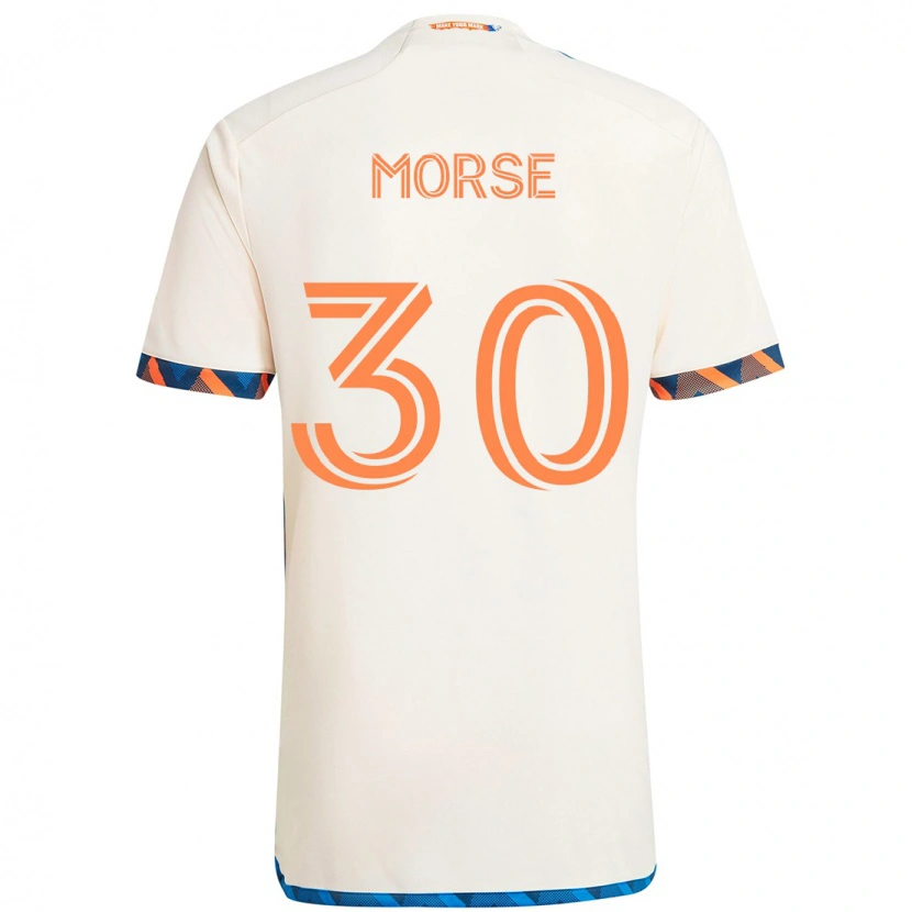 Danxen Barn Hunter Morse #30 Vit Blå Orange Bortatröja Matchtröjor 2025/26 Tröjor T-Tröja