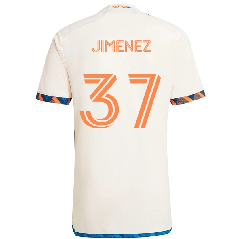 Danxen Barn Stiven Jimenez #37 Vit Blå Orange Bortatröja Matchtröjor 2025/26 Tröjor T-Tröja