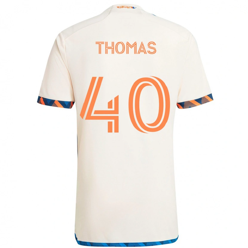 Danxen Barn Kai Thomas #40 Vit Blå Orange Bortatröja Matchtröjor 2025/26 Tröjor T-Tröja