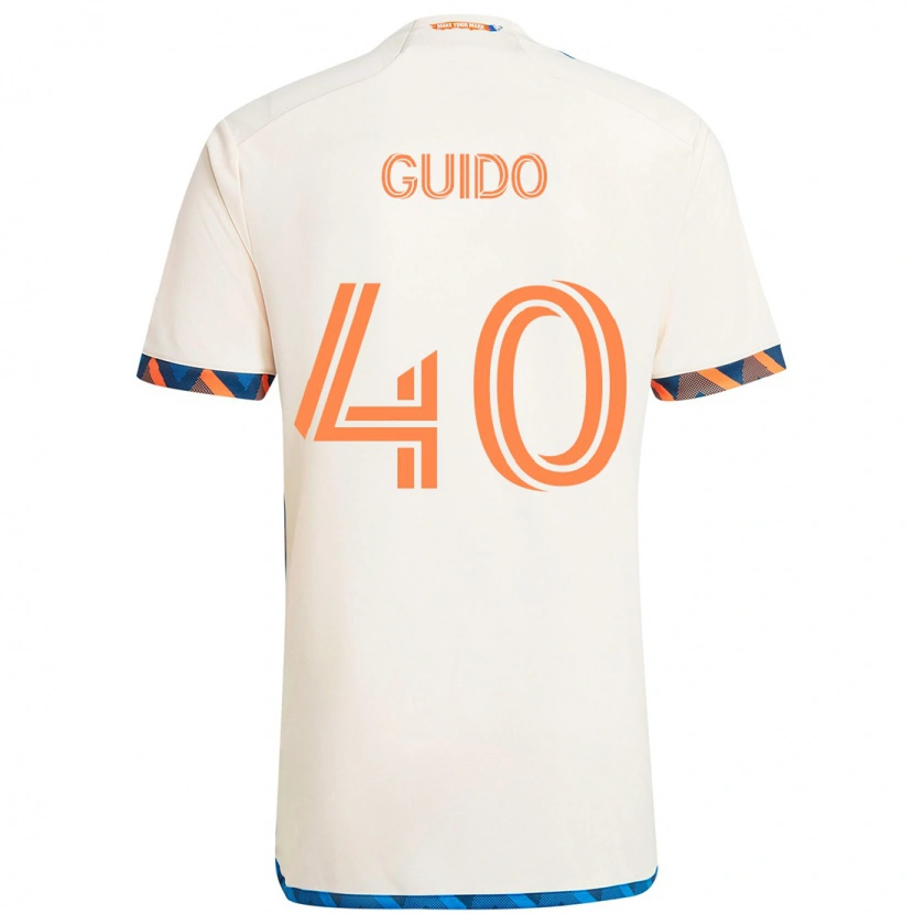 Danxen Barn Alejandro Guido #40 Vit Blå Orange Bortatröja Matchtröjor 2025/26 Tröjor T-Tröja