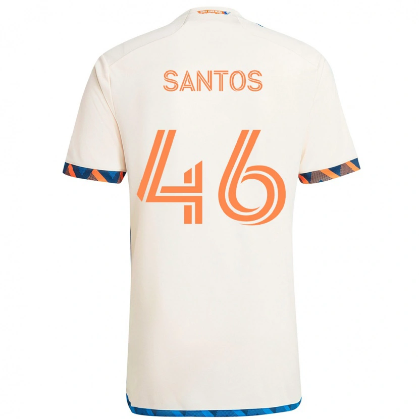 Danxen Barn Guilherme Santos #46 Vit Blå Orange Bortatröja Matchtröjor 2025/26 Tröjor T-Tröja