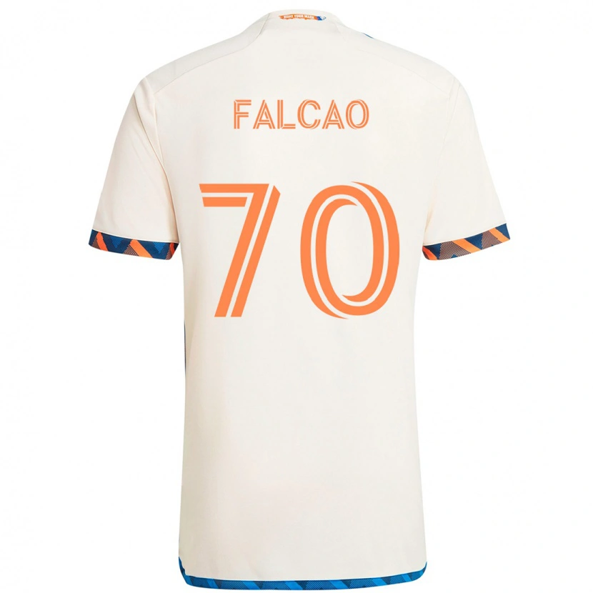 Danxen Barn Kiano Falcao #70 Vit Blå Orange Bortatröja Matchtröjor 2025/26 Tröjor T-Tröja