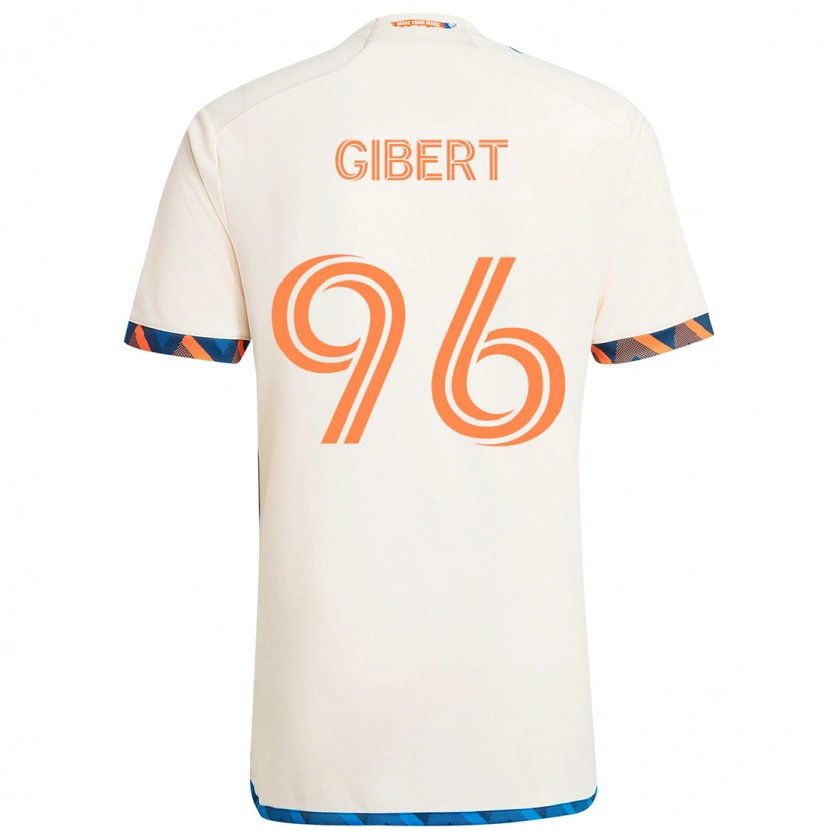 Danxen Barn Gaël Gibert #96 Vit Blå Orange Bortatröja Matchtröjor 2025/26 Tröjor T-Tröja
