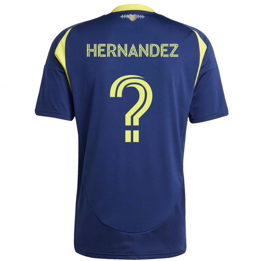Danxen Barn Jonathan Hernández #0 Marinblå Gul Bortatröja Matchtröjor 2025/26 Tröjor T-Tröja
