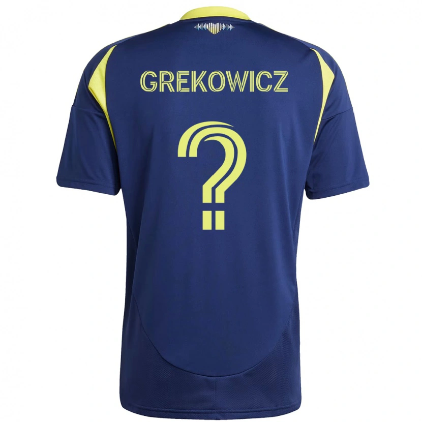 Danxen Barn Jacob Grekowicz #0 Marinblå Gul Bortatröja Matchtröjor 2025/26 Tröjor T-Tröja