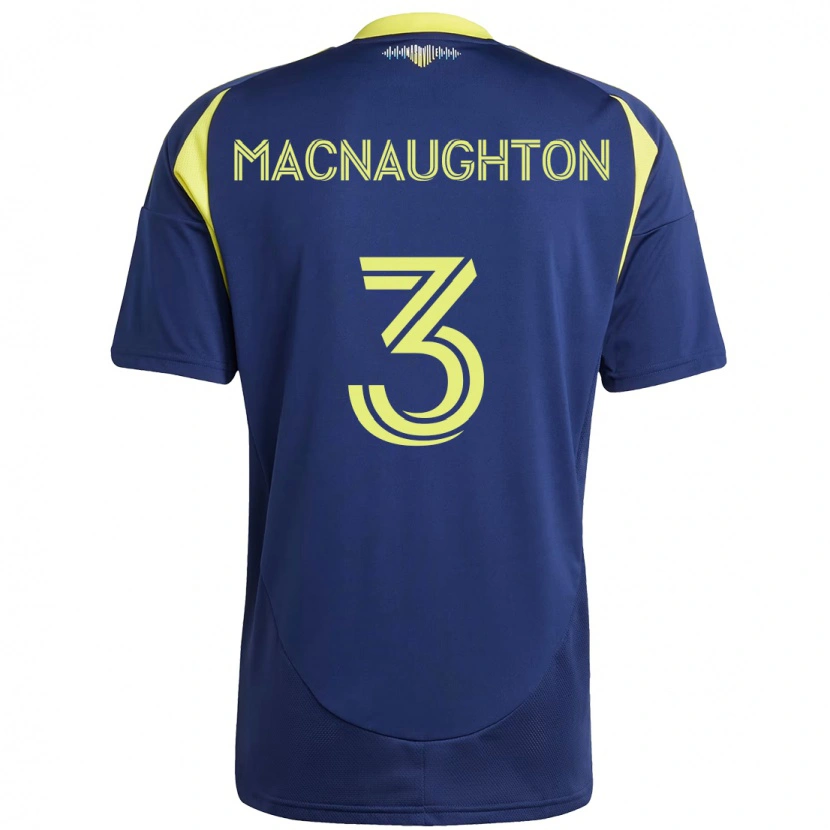 Danxen Barn Lukas Macnaughton #3 Marinblå Gul Bortatröja Matchtröjor 2025/26 Tröjor T-Tröja