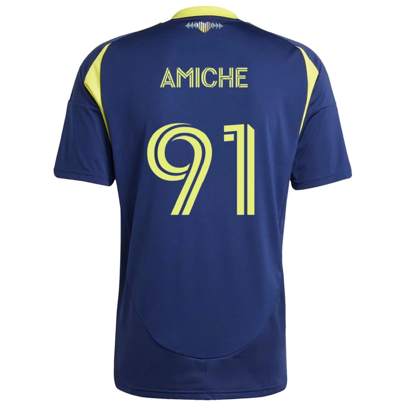 Danxen Barn Kemy Amiche #91 Marinblå Gul Bortatröja Matchtröjor 2025/26 Tröjor T-Tröja