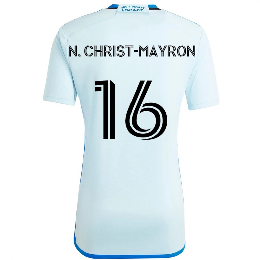 Danxen Barn Brou Aya N'ta Christ-Mayron #16 Himmelsblå Mörkblå Bortatröja Matchtröjor 2025/26 Tröjor T-Tröja