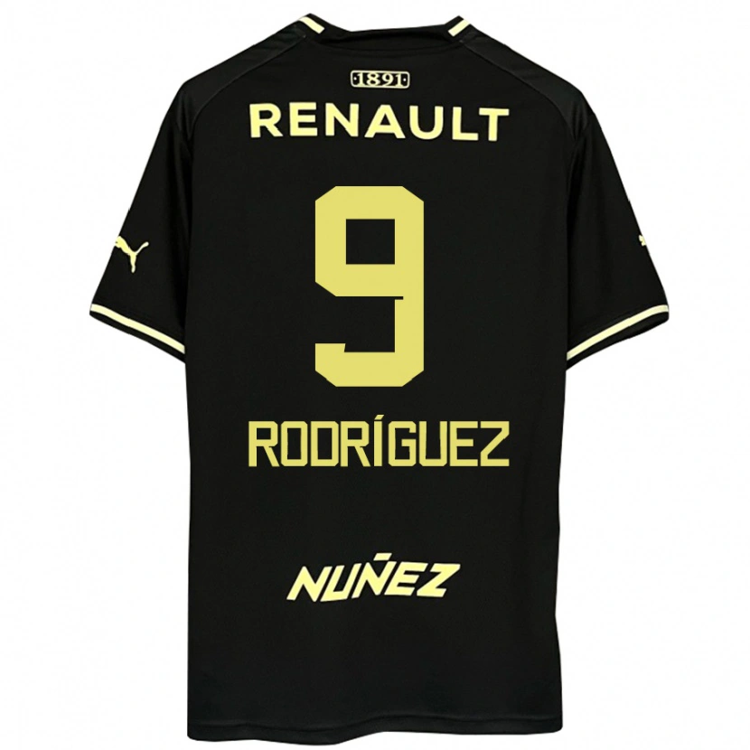 Danxen Barn Agustín Rodríguez #9 Svart Gul Bortatröja Matchtröjor 2025/26 Tröjor T-Tröja