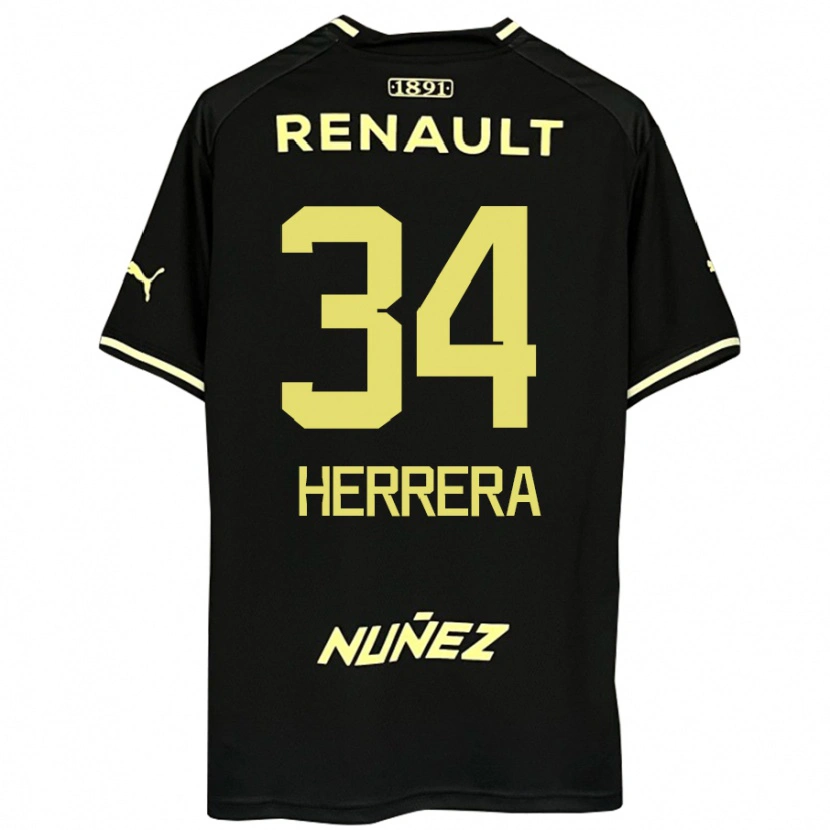 Danxen Barn Nahuel Herrera #34 Svart Gul Bortatröja Matchtröjor 2025/26 Tröjor T-Tröja