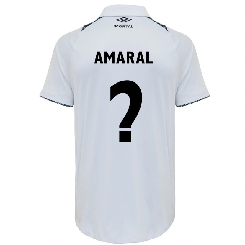 Danxen Barn Lucas Amaral #0 Vit Blå Bortatröja Matchtröjor 2025/26 Tröjor T-Tröja