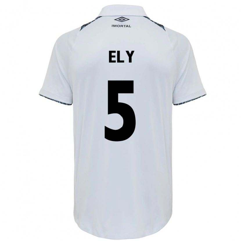 Danxen Barn Rodrigo Ely #5 Vit Blå Bortatröja Matchtröjor 2025/26 Tröjor T-Tröja