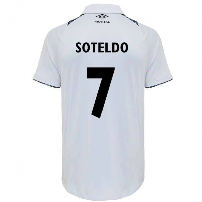 Danxen Barn Yeferson Soteldo #7 Vit Blå Bortatröja Matchtröjor 2025/26 Tröjor T-Tröja