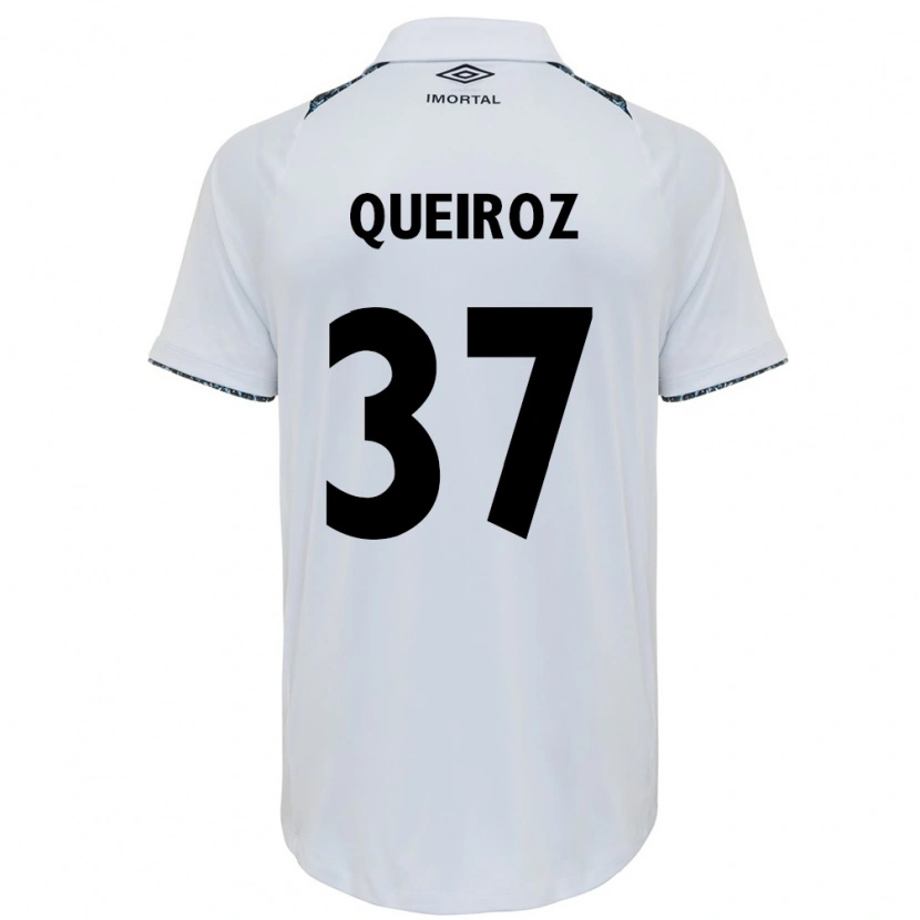 Danxen Barn Du Queiroz #37 Vit Blå Bortatröja Matchtröjor 2025/26 Tröjor T-Tröja