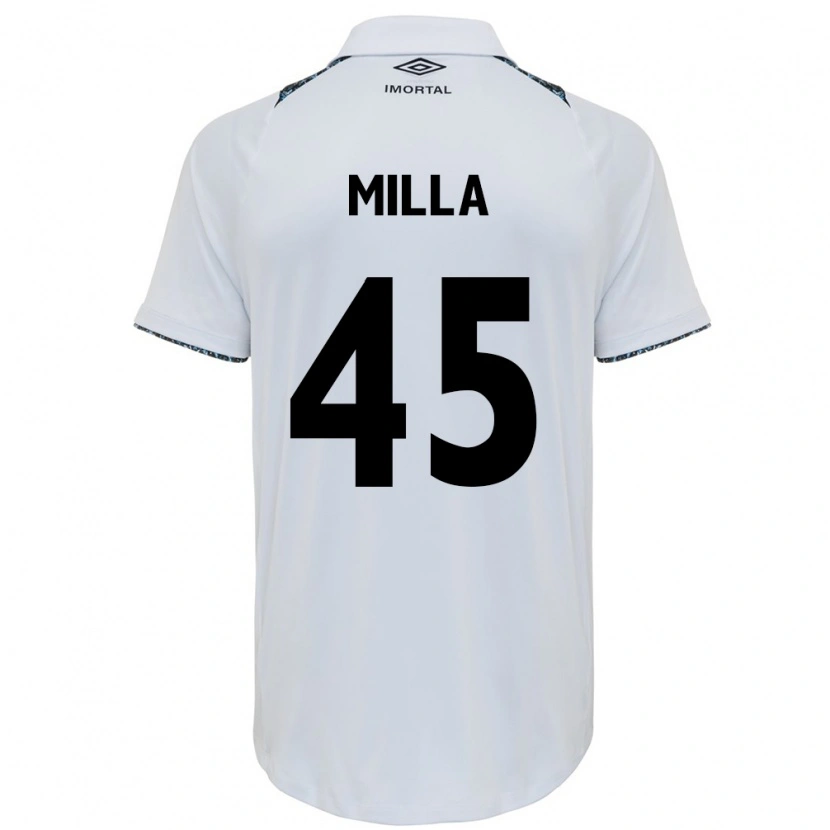 Danxen Barn Lucas Milla #45 Vit Blå Bortatröja Matchtröjor 2025/26 Tröjor T-Tröja