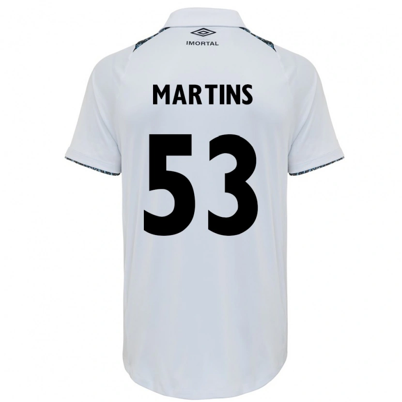 Danxen Barn Gustavo Martins #53 Vit Blå Bortatröja Matchtröjor 2025/26 Tröjor T-Tröja