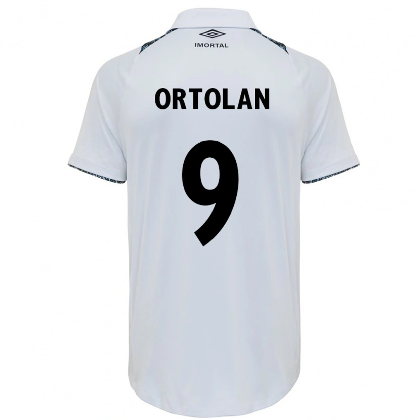 Danxen Barn Dani Ortolan #9 Vit Blå Bortatröja Matchtröjor 2025/26 Tröjor T-Tröja