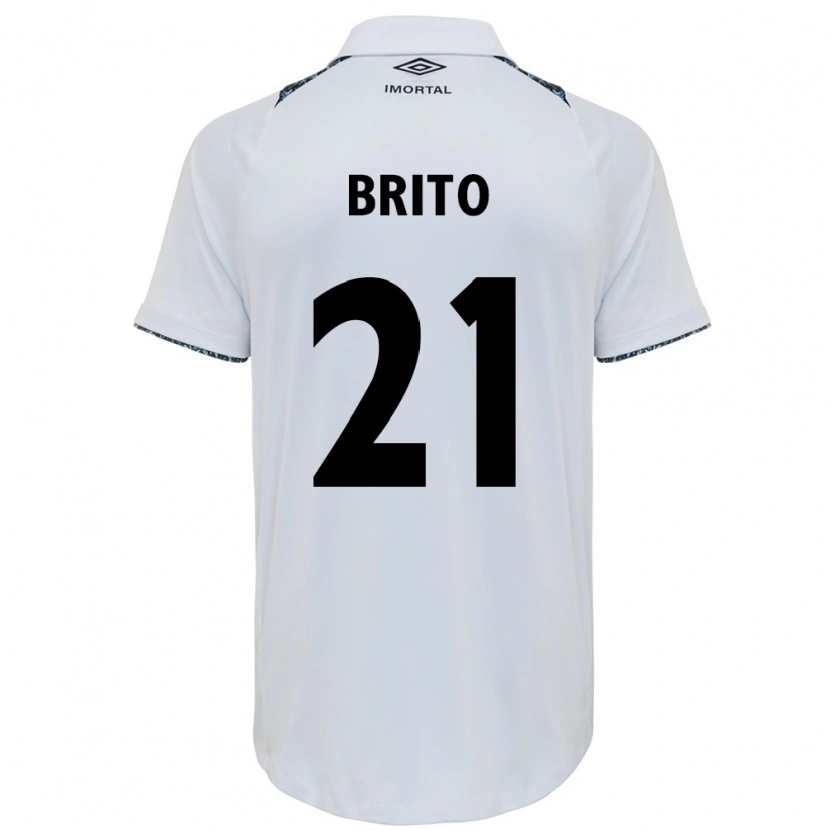 Danxen Barn Brito #21 Vit Blå Bortatröja Matchtröjor 2025/26 Tröjor T-Tröja