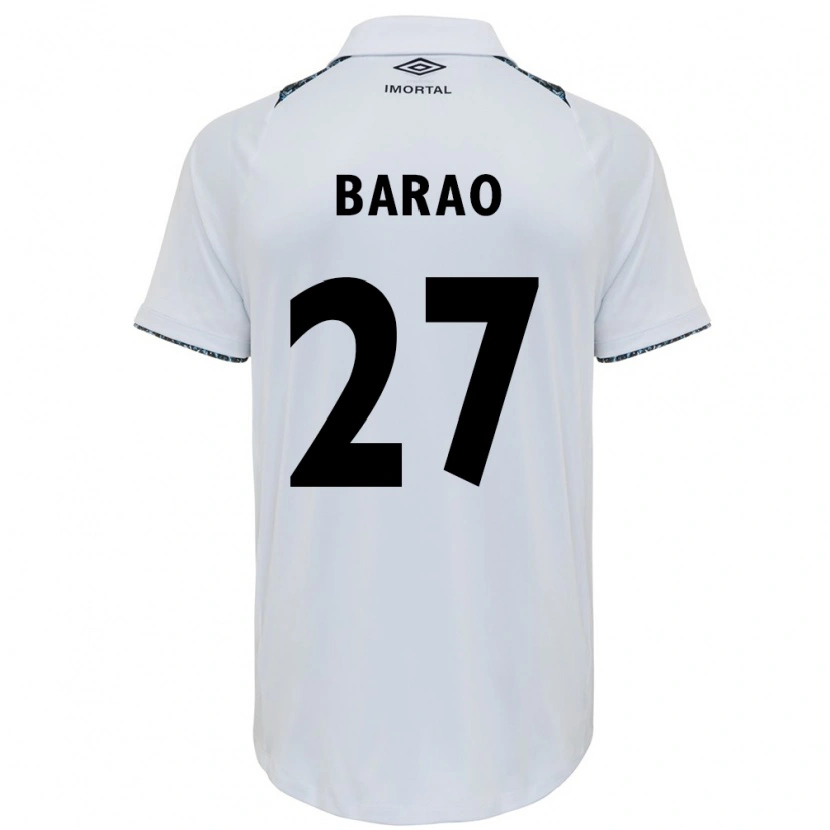 Danxen Barn Dani Barão #27 Vit Blå Bortatröja Matchtröjor 2025/26 Tröjor T-Tröja