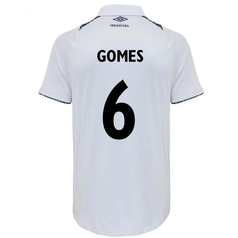 Danxen Barn Leo Gomes #6 Vit Blå Bortatröja Matchtröjor 2025/26 Tröjor T-Tröja