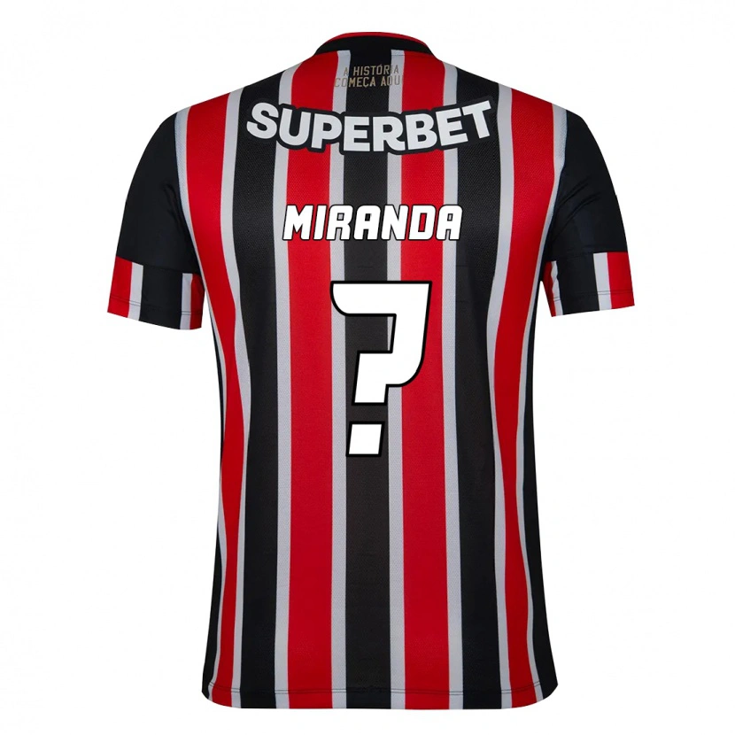 Danxen Barn Gustavo Miranda #0 Svart Röd Bortatröja Matchtröjor 2025/26 Tröjor T-Tröja
