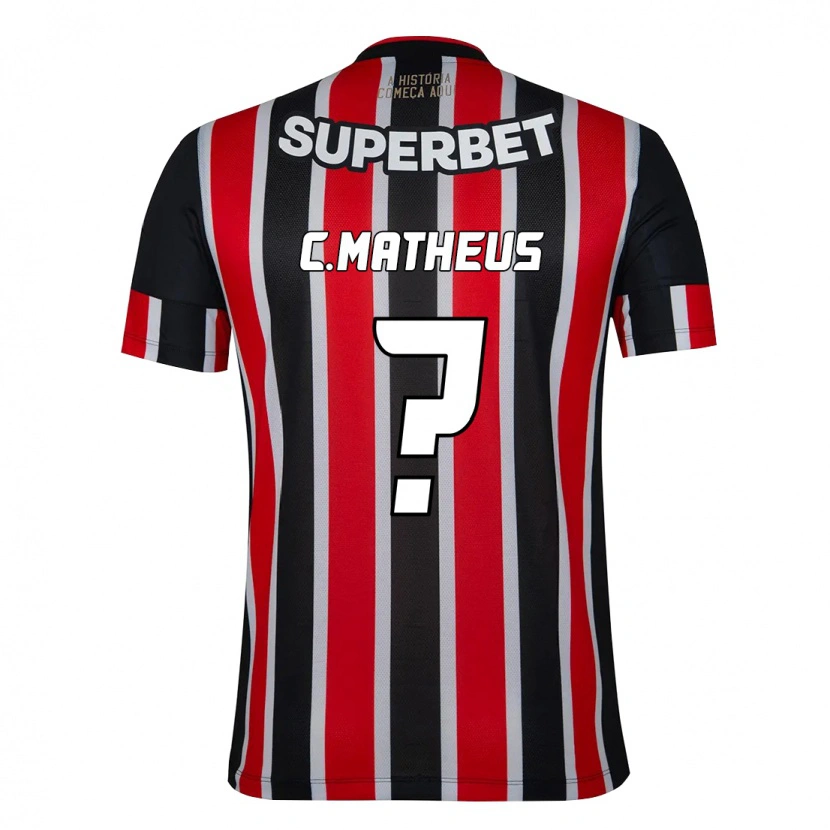 Danxen Barn Caio Matheus #0 Svart Röd Bortatröja Matchtröjor 2025/26 Tröjor T-Tröja