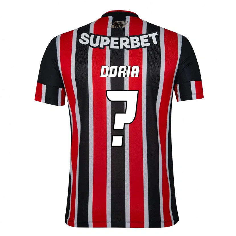 Danxen Barn Arthur Doria #0 Svart Röd Bortatröja Matchtröjor 2025/26 Tröjor T-Tröja