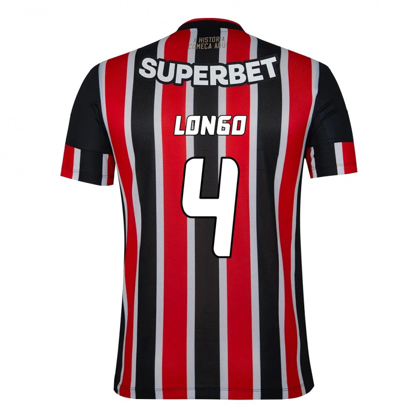 Danxen Barn Santiago Longo #4 Svart Röd Bortatröja Matchtröjor 2025/26 Tröjor T-Tröja