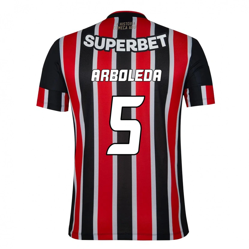 Danxen Barn Robert Arboleda #5 Svart Röd Bortatröja Matchtröjor 2025/26 Tröjor T-Tröja