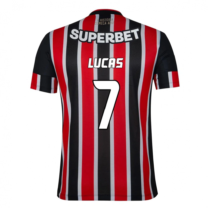 Danxen Barn Lucas Moura #7 Svart Röd Bortatröja Matchtröjor 2025/26 Tröjor T-Tröja