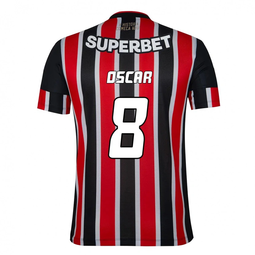Danxen Barn Oscar #8 Svart Röd Bortatröja Matchtröjor 2025/26 Tröjor T-Tröja