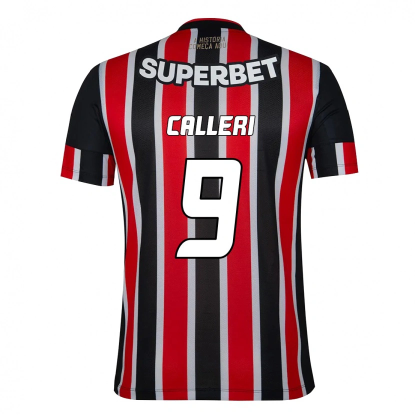 Danxen Barn Jonathan Calleri #9 Svart Röd Bortatröja Matchtröjor 2025/26 Tröjor T-Tröja