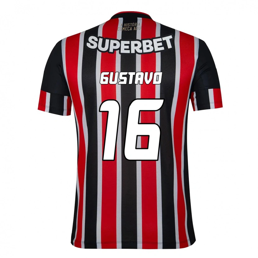 Danxen Barn Luiz Gustavo #16 Svart Röd Bortatröja Matchtröjor 2025/26 Tröjor T-Tröja