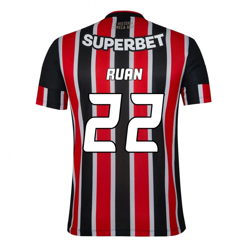 Danxen Barn Ruan #22 Svart Röd Bortatröja Matchtröjor 2025/26 Tröjor T-Tröja